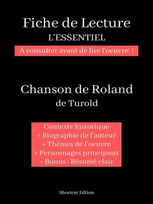 cover image of Fiche de lecture "L'ESSENTIEL"--Chanson de Roland de Turold
